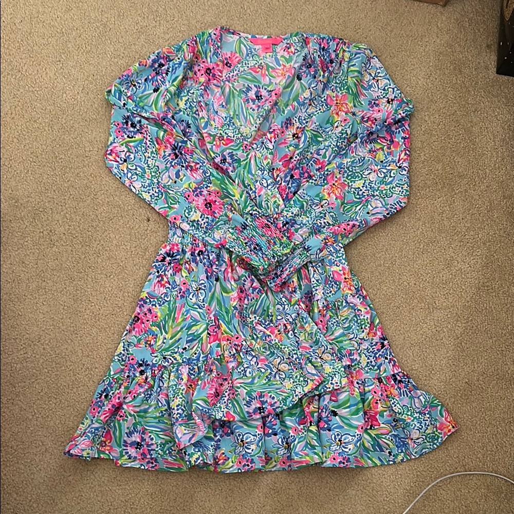 Floral Lilly Pulitzer Dress in Blue and Pink